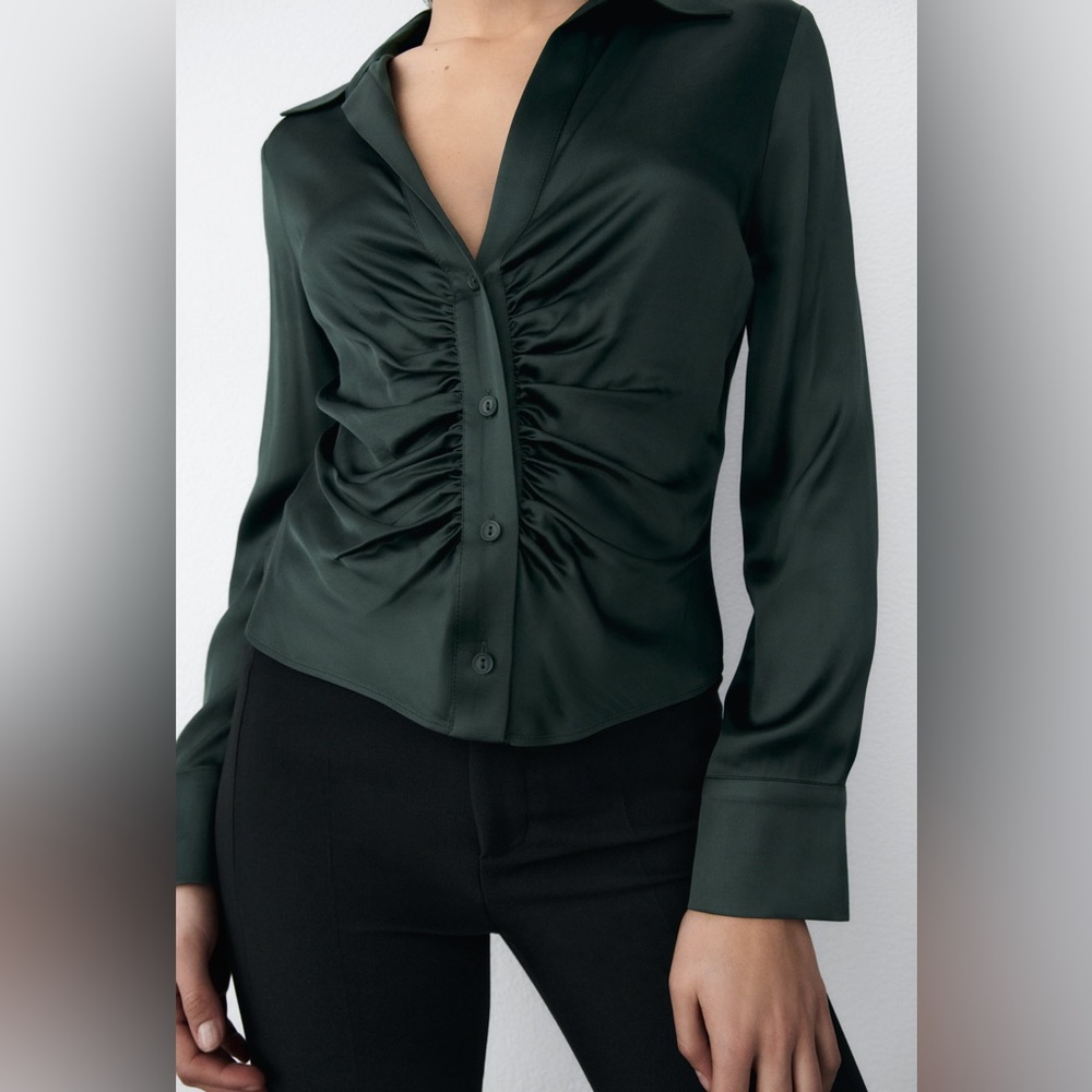Green Zara Button Down